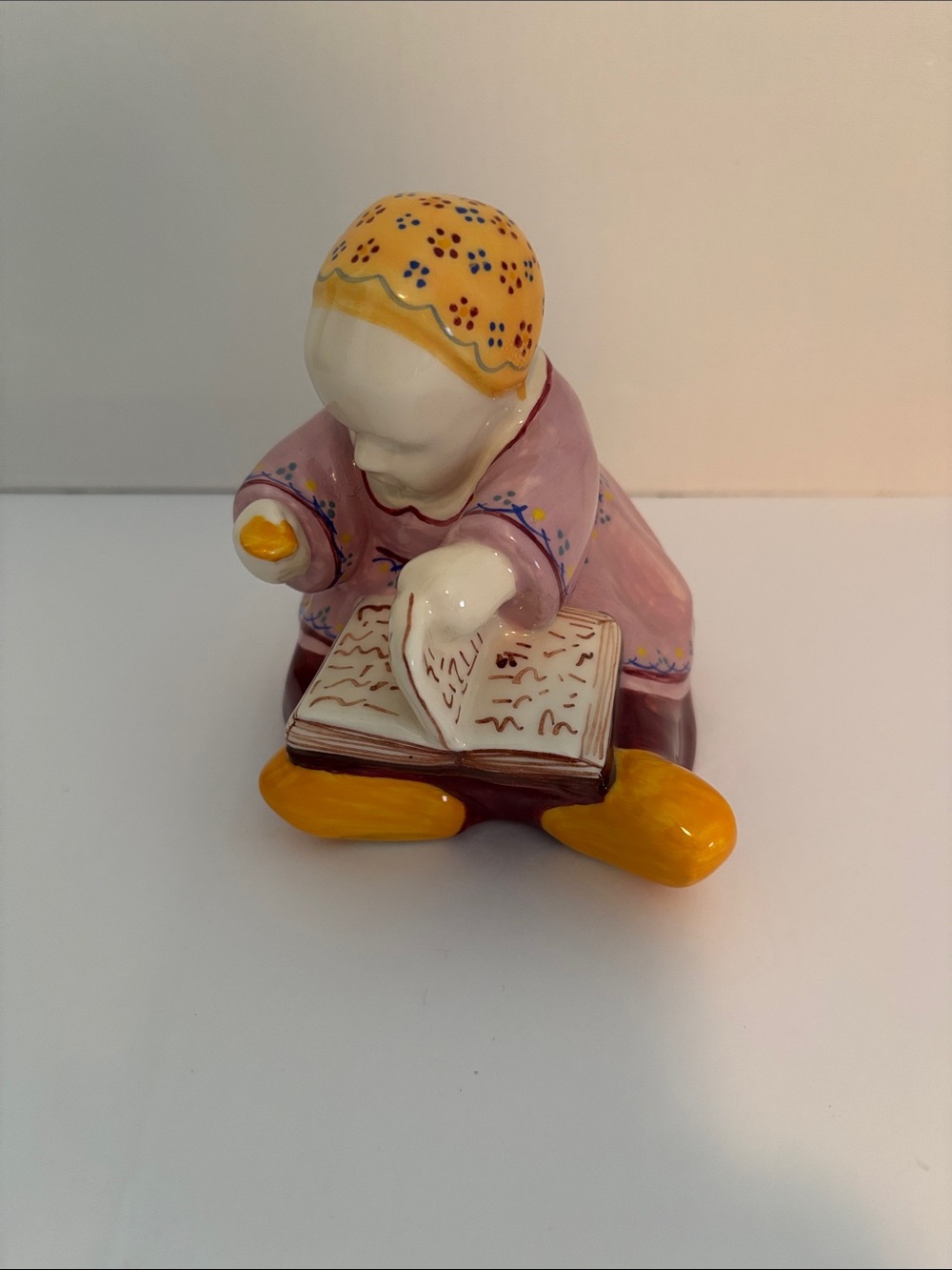 HB Henriot Quimper Ceramic Marked Base - Cream with Brown Script